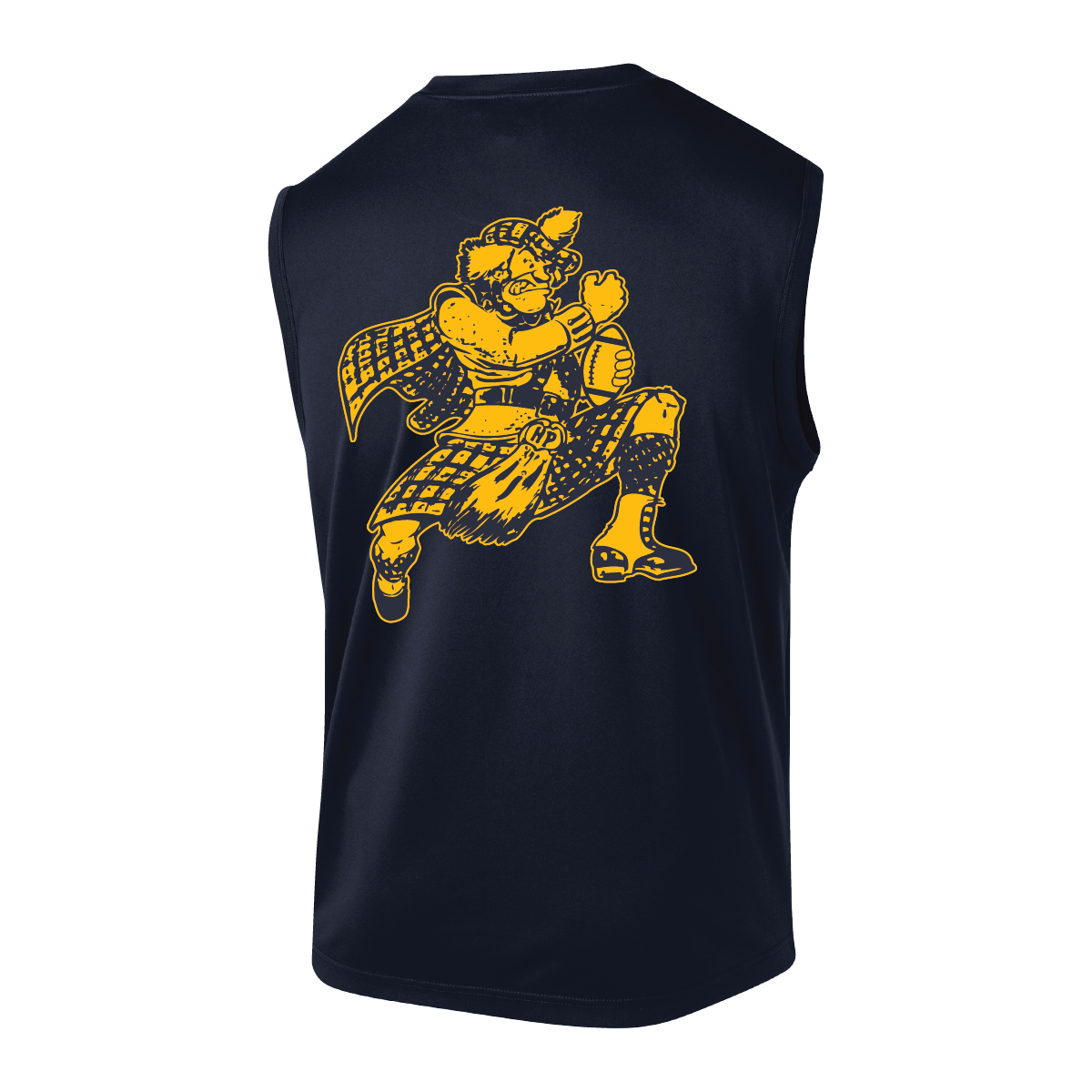 HPFV/JV Blue '26 - Navy Sleeveless Performance Tee with Fighting Scot