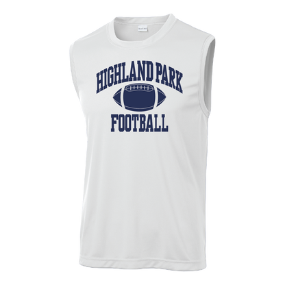 HPFV/JV Blue '26 - White Sleeveless Performance Tee with Fighting Scot