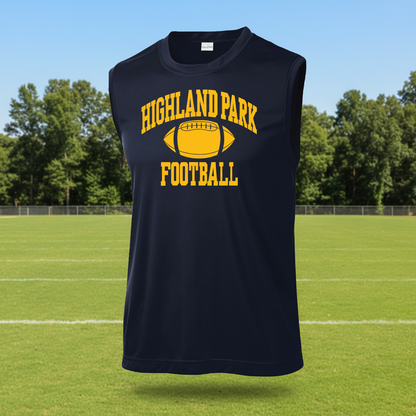 HPFV/JV Blue '26 - Navy Sleeveless Performance Tee with Fighting Scot