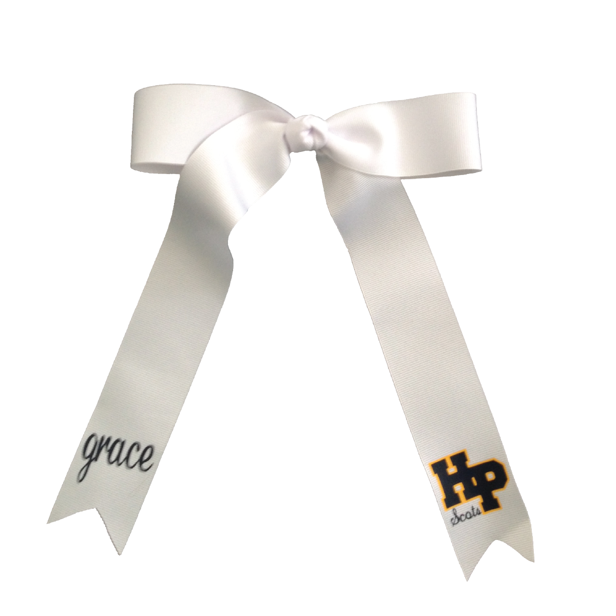 White Personalized Bow