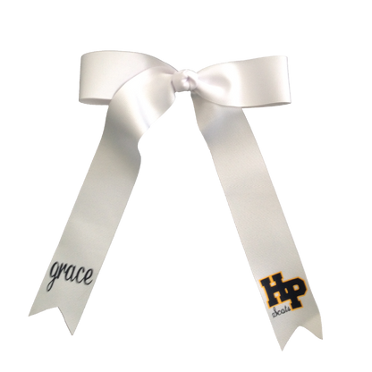 White Personalized Bow