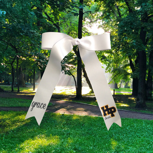 White Personalized Bow