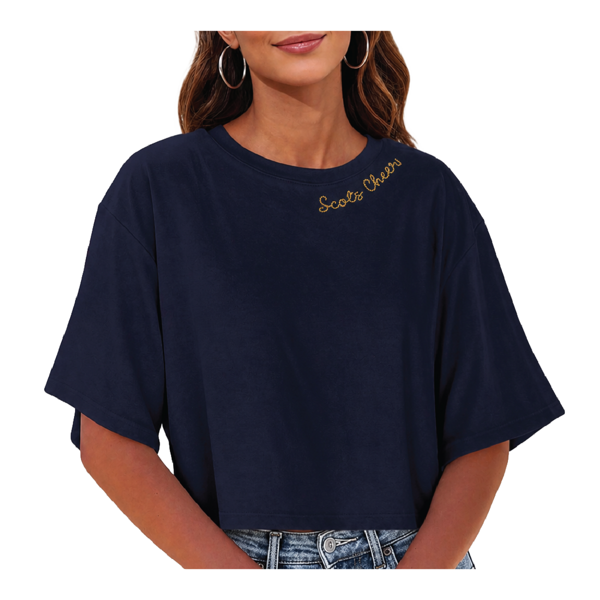Cheer Mom Crewneck T-Waist Length Crop
