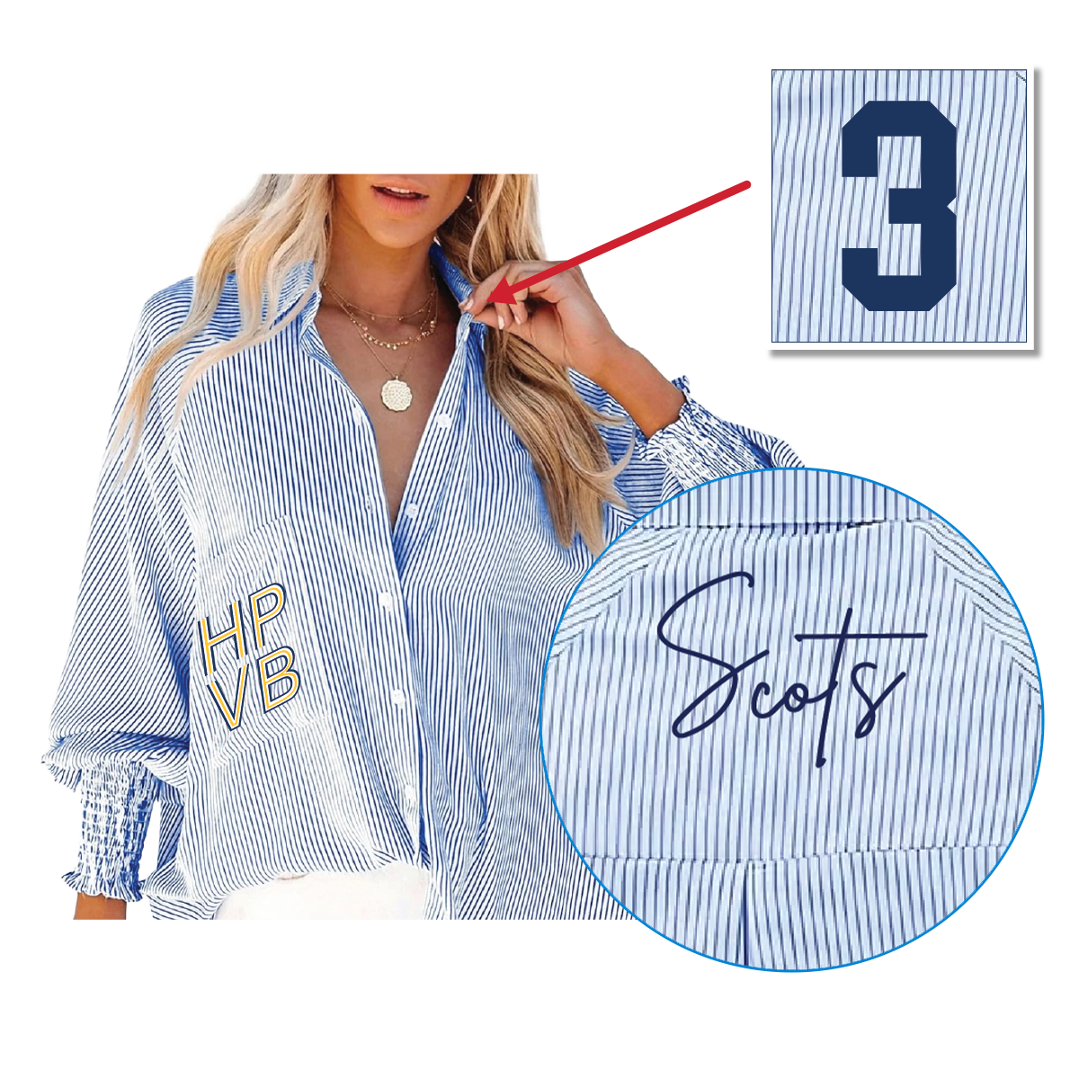 HPVB '26 - Mom Striped Button Down Shirt